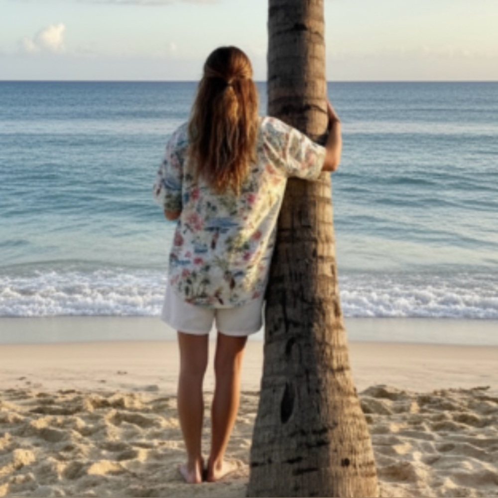 Sandrine Rose Hawaiian Pearl Snap Shirt By Free People - Picture 3 of 15